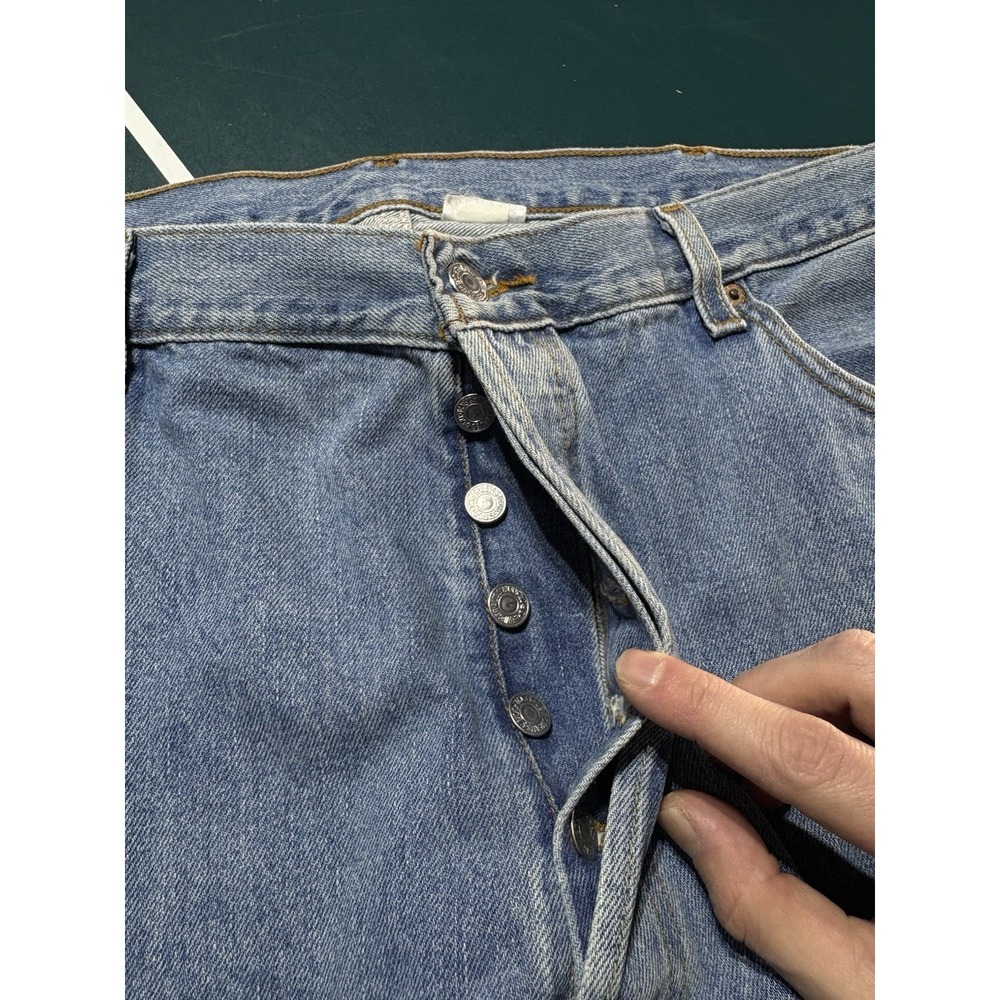 Vintage 80s Levi's 501 Button Fly Denim Jeans Straight Leg 38x30 Mint Condition - Picture 5 of 16